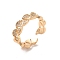 Brass Micro Pave Cubic Zirconia Open Cuff Rings, Light Gold, Inner Diameter: 20mm
