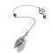 Natural Labradorite Pointed Dowsing Pendulums, with Rack Plating Brass Findings, Cone, 235mm