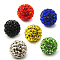 Polymer Clay Rhinestone Beads, Pave Disco Ball Beads, Grade A, Round, PP15, Mixed Color, 12mm, Hole: 2mm