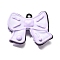 Acrylic Pendants, Bowknot, with Enamel & Loop, Purple, 36~36.5x43.5~44.5x8.5~9.5mm, Hole: 2.5mm