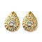 Brass Micro Pave Cubic Zirconia Pendants, Oval Charms, Teardrop, Real 18K Gold Plated, 15x11x2.5mm, Hole: 1.2mm