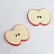 Handmade Porcelain Pendants, Apple Charms, Red, 36x45x6mm, Hole: 4x3mm