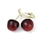 Alloy & Acrylic Pendants, Cherry, Light Gold, 36x39x19.5mm, Hole: 2mm