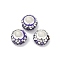 Alloy Rhinestone Clay Pave Beads, Rondelle, Purple, 12.5x7.5mm, Hole: 5.2mm