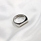 Rectangle 304 Stainless Steel Finger Rings for Men, Stainless Steel Color, US Size 9(18.9mm)