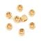 Brass Beads, Cube, Faceted, Cadmium Free & Nickel Free & Lead Free, Real 18K Gold Plated, 3x3x3mm, Hole: 1.5x1.5mm