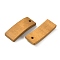 Wood Pendants, Dyed, Curved Rectangle Charms, Goldenrod, 38~40.5x15x4~4.5mm, Hole: 2~2.5mm