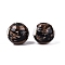 Handmade Gold Sand Lampwork Beads, Round, Black, 10mm, Hole: 1.4mm