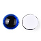Glass Cabochons, Half Round with Eye, Blue, 20x6.5mm