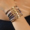 7Pcs CCB Heart & Glass Seed Round Beads Stretch Bracelets, Women's Bracelets, Mixed Color, Inner Diameter: 2-3/8 inch(6cm)