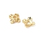 Brass Bead Caps, 4-Petal Flower, Real 18K Gold Plated, 6x6x2mm, Hole: 1.6mm
