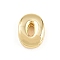 Brass Beads, Long-Lasting Plated, Rack Plating, Lead Free & Cadmium Free, Real 18K Gold Plated, Letter U, 14x10x5mm, Hole: 11x3mm
