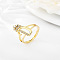 Brass Micro Pave Cubic Zirconia Finger Rings, for Women, Letter D, US Size 3(14mm)