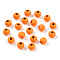 Spray Painted Alloy Beads, Round, Orange, 4x3mm, Hole: 1.2mm