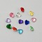 Glass Cabochons, Mixed Color, Heart, 4x4x2mm