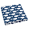 Polyester Fabric, Garment Accessories, Fish Pattern, Royal Blue, 1500x0.2mm, 3m/pc