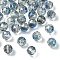 20Pcs Transparent Electroplate Glass Beads, Faceted, Round, Steel Blue, 7.5x7mm, Hole: 1.2mm