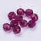 Transparent Acrylic Beads, Faceted, Round, Purple, 10x9.5mm, Hole: 1.8mm