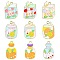 45Pcs 9 Styles Rack Plating Alloy Pendants, with Enamel, Cadmium Free & Nickel Free & Lead Free, Mixed Shapes, Light Gold, Mixed Color, 23.5~26x14~16.5x1.3mm, Hole: 1.8mm, 5pcs/style