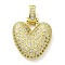 Brass Micro Pave Clear Cubic Zirconia Pendants, Real 18K Gold Plated, Letter V, 28mm, Hole: 4.8x3.5mm, Pendant: 22x20x5mm