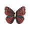 Butterfly Alloy Polyester Brooches for Backpack Clothes, Brown, 45x53.5mm