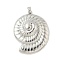 Brass Pendants, Cadmium Free & Lead Free, Conch Theme, Platinum, 38.5x31x7.5mm, Hole: 4x2.5mm