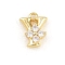 Brass Micro Pave Clear Cubic Zirconia Charms, Long-Lasting Plated, Rack Plating, Cadmium Free & Lead Free, Real 18K Gold Plated, Letter Y Charms, 10x8x3.5mm, hole: 1.2mm