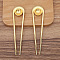 Alloy Hair Forks Findings, Golden, 97x24mm