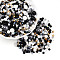 Glass Seed Beads, Mixed Shapes, Mixed Style, Black, 2.5~12.5x2~8x2~8mm, Hole: 0.7~1.5mm, about 2045~3215pcs/pound