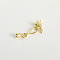 Brass Toggle Clasps, Infinity, Real 14K Gold Plated, Bar: 17x2x4mm, Hole: 1mm, Infinity: 32.5x4.5x7.5mm, hole: 1.5~2.5mm