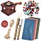 DIY Scrapbook Kits, with Retro Gold Foil Western Style Paper Envelope, Sealing Wax Particles, Wax Seal Stamp Set and Metallic Markers Paints Pens, Mixed Color, 22x10.9cm