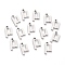 Non-Tarnish 304 Stainless Steel Pendants, Matte Style, Greek Alphabet, Stainless Steel Color, Letter.M, Letter.M: 11x6x1.5mm, Hole: 1.5mm