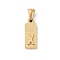 304 Stainless Steel Pendants, Golden, Rectangle with Letter Charm, Letter X, 17.5x6.5x3mm, Hole: 3x6mm