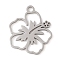 Manual Polishing 201 Stainless Steel Pendants, Laser Cut, Flower Charm, Stainless Steel Color, 17x15x1mm, Hole: 1.6mm