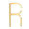 201 Stainless Steel Links connectors, Letter, Golden, Letter.R, 37x21x1mm, Hole: 1mm
