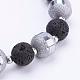 Natural Lava Rock Beads Stretch Bracelets BJEW-JB03261-04-2