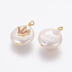 Colgantes naturales de perlas cultivadas de agua dulce PEAR-F014-03G-C-2