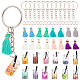 OLYCRAFT 60pcs Bubble Tea Keychain Kit Colorful Boba Keychain Making Kit Milk Tea Keychain Accessories Boba Charms Milk Tea Cup Pendants with Tassels Keychain Rings for DIY Keychain Jewelry Making DIY-NB0008-01-1