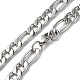 201 collares de cadenas Figaro de acero inoxidable para hombres y mujeres. NJEW-G112-06B-P-3