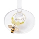Ciondoli per calici da vino in lega smaltata con api e nido d'ape AJEW-JO00220-3