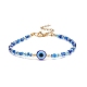 Mauvais œil en résine et bracelet en perles de verre pour femme BJEW-JB08560-3