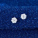ロジウムメッキ 925 スターリングシルバー マイクロ パヴェ キュービック ジルコニア イヤー スタッド 女性用  s925スタンプあり  ダイヤモンド  プラチナメッキ  5mm EJEW-P231-03P-2