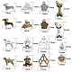SUNNYCLUE 64pcs 16 Styles Pet Dog Puppy Paw Print Metal Footprint Animal Pendant Charm for DIY Necklace Bracelet Earring Jewellery Making TIBEP-SC0001-09-2
