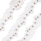 2m ポリエステル刺繍レーストリム  花のトリミング  服飾材料  ホワイト  2-1/4インチ（57mm）  約2.19ヤード（2m）/ pc DIY-WH0449-30B-1