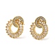 Boucles d'oreilles pendantes en forme de donut en laiton plaqué or véritable 18 carat EJEW-B034-14G-1