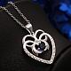 Silver Plated Brass Cubic Zirconia Heart Pendant Necklaces For Women NJEW-BB07259-B-5