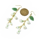 Glass Flower Dangle Earrings EJEW-JE05378-2