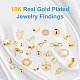 BENECREAT 40PCS 18K Gold Plated Moon Flower Spacer Flat Round Brass Beads for Bracelet Necklace DIY Jewelry Making - 10PCS/Shape KK-BC0006-10G-NF-4
