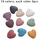PandaHall Elite 30 pcs 10 Colors Heart-Shaped Lava Stone Beads Loose Bead with 10m 0.8mm Crystal Thread for Essential Oils Bracelet Necklace Pendants Jewelry DIY Craft Making G-PH0035-01-3