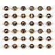 ガラスリンクコネクター  ライトゴールドメッキ合金パーツ  フラットラウンド  ブラック  13.5x19.5x5.5mm  穴：1.6mm  36個/箱 GLAA-TA0001-04-2